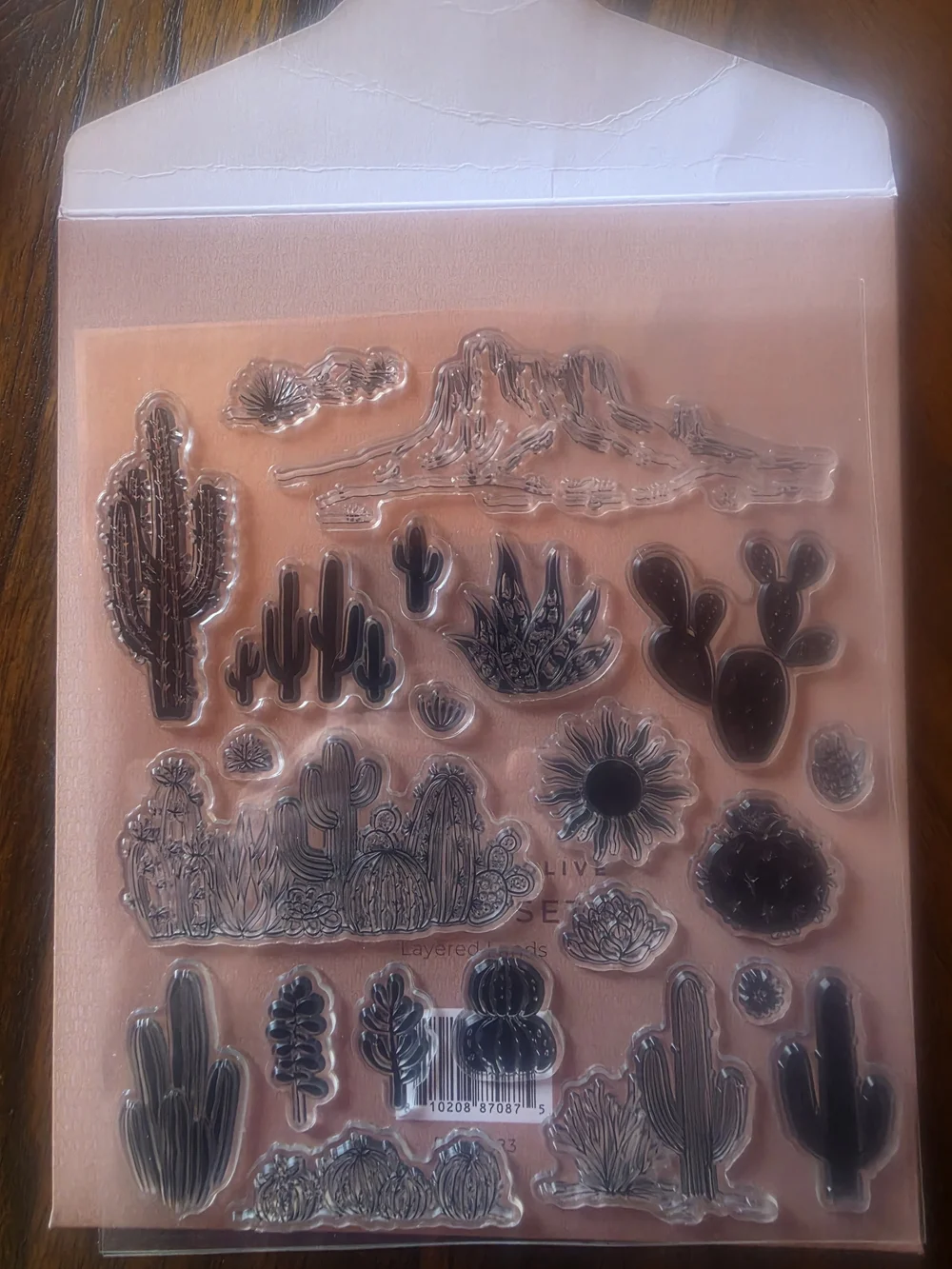Archer and Olive Desert Cactus Clear Stamp Set - Pink - NWOT